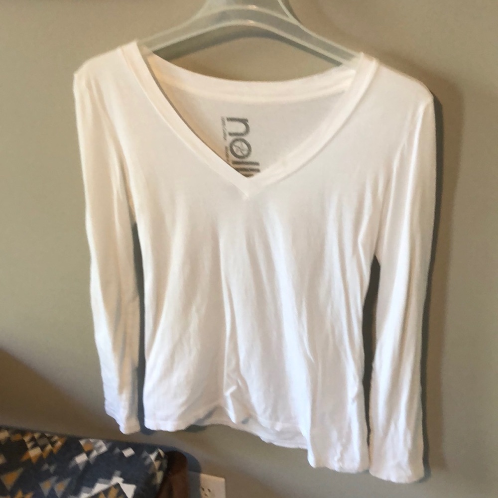 Nollie (from Pac Sun) cotton wide neck fitted long sleeve tee.